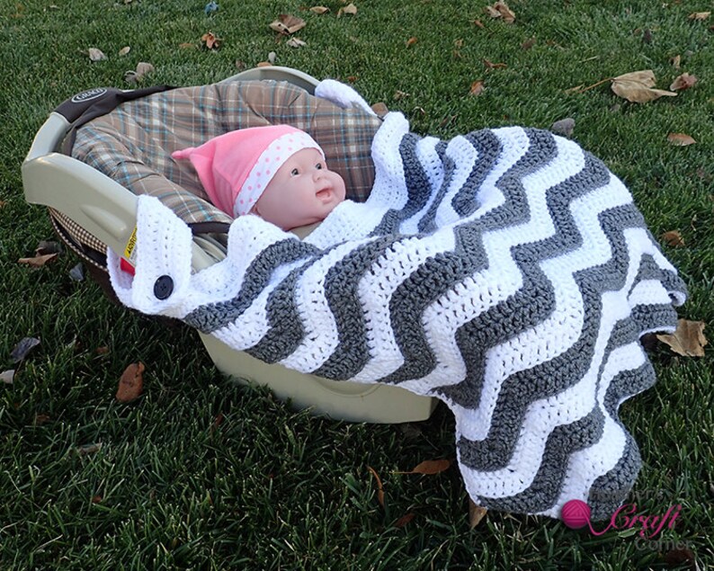 Crochet Pattern Chevron Car Seat / Stroller Baby Blanket Etsy
