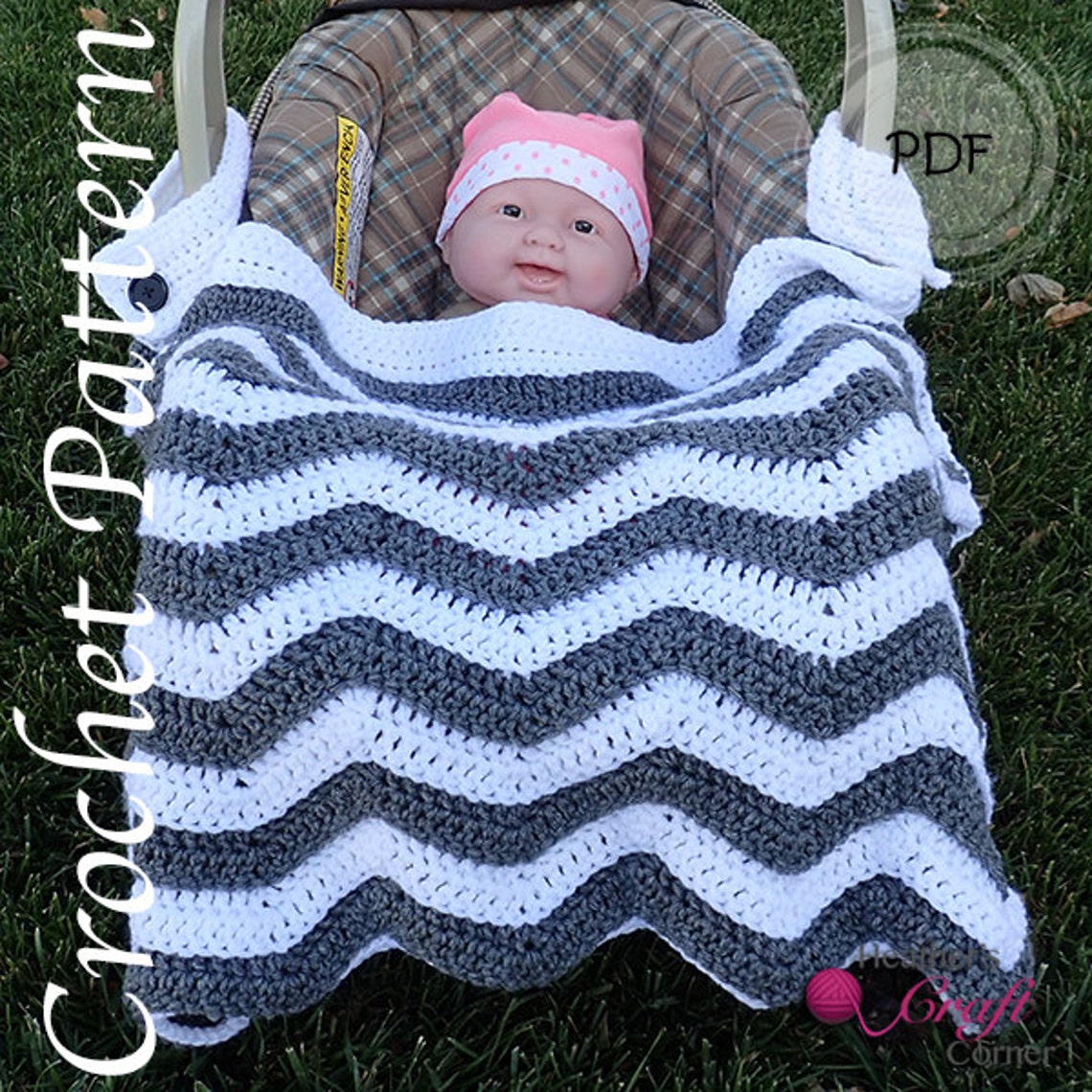Crochet Pattern Chevron Car Seat / Stroller Baby Blanket Etsy