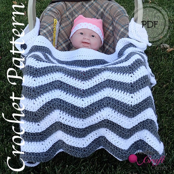 Crochet Pattern - Chevron Car Seat / Stroller Baby Blanket