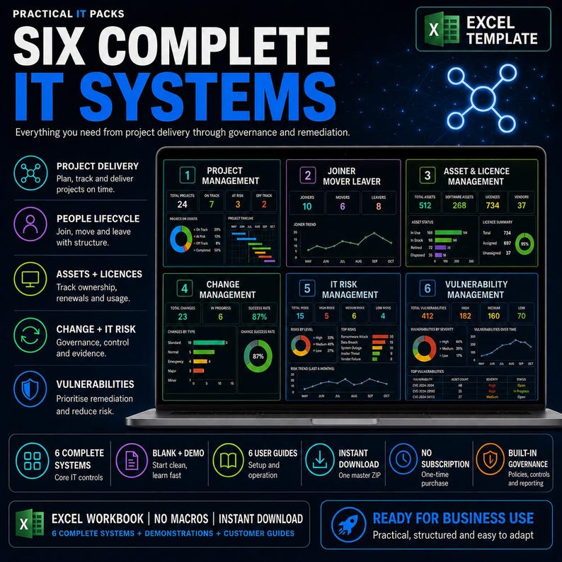 Complete IT Management Excel Bundle preview 2