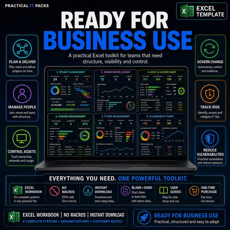 Complete IT Management Excel Bundle preview 8