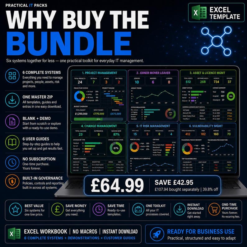 Complete IT Management Excel Bundle preview 6