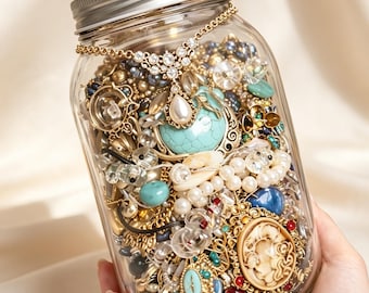 Vintage Gold Silver Jewelry Mystery Box Boho Stackable Bracelets Necklaces Rings Earrings