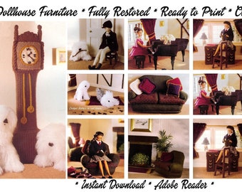 30 Pattern Bundle Dollhouse Furniture & Clothing for Fashion Teen Dolls Book in PDF Knitting