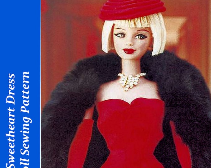 Barbie PDF Romantic Sweetheart Sewing Patterns Fits Fashion Size Teen Dolls 11 inches tall (Tammy, Sindy, Babette, Wendy, Babs, Cher)