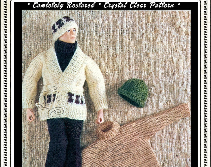 Ken PDF Knitting Pattern Fits Fashion Teen Dolls 12 inches Tall (Action Man, GI Joe, Allan, James Bond, Captain Action, Action Boy) K02