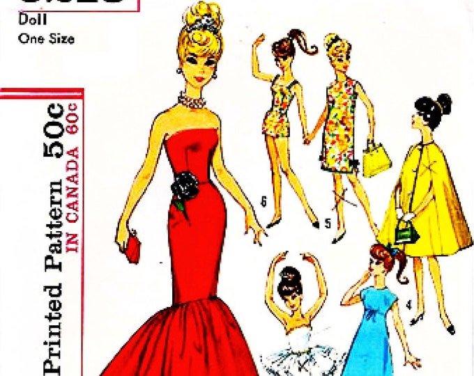 Barbie PDF Sewing Patterns Fits Fashion Size Teen Dolls 11 inches tall (Tammy, Sindy, Francie, Babette, Wendy, Babs, Cher) 5215