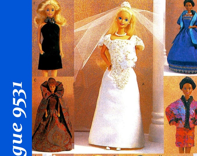 Barbie PDF Sewing Patterns Fits Fashion Size Teen Dolls 11 inches tall (Tammy, Sindy, Francie, Babette, Wendy, Babs, Cher) 9531