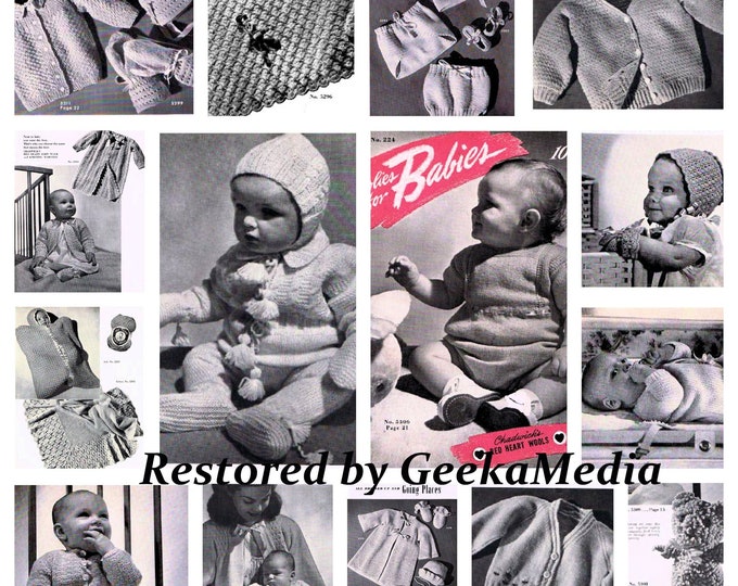 21 Knitting Layette Patterns, Toys, Booties and Baby Afghan Patterns in HD PDF