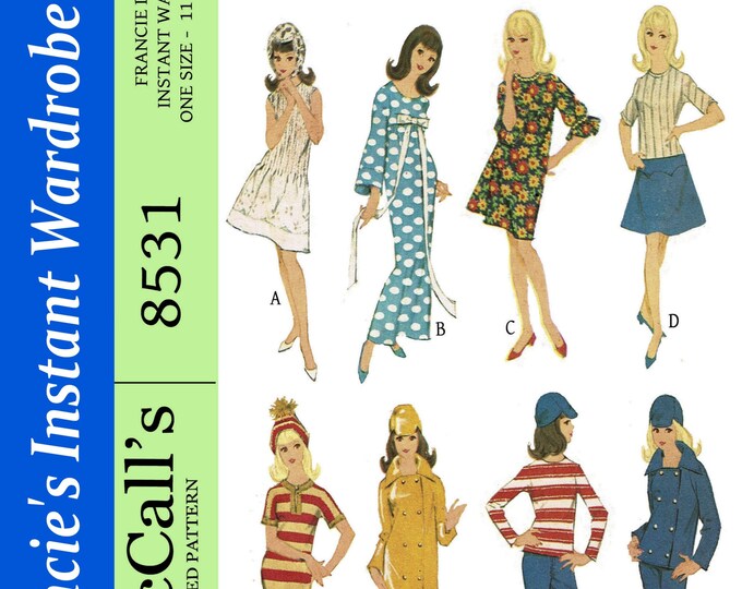 Barbie PDF Sewing Patterns Fits Fashion Size Teen Dolls 11 inches tall (Tammy, Sindy, Francie, Babette, Wendy, Babs, Cher) 8531