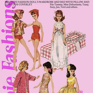 McCalls 6987 11 inch Fashion Teen Doll Sewing Patterns For (Barbie, Tammy, Sindy, Francie, Babette, Wendy, Babs, Cher) PDF