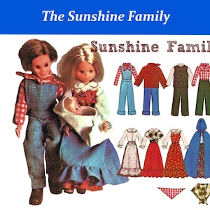 Sunshine Family Sewing Patterns For Fashion Teen Dolls 9" & 11" tall (Barbie, Tammy, Sindy, Babs, Cher) McCalls 4716 PDF