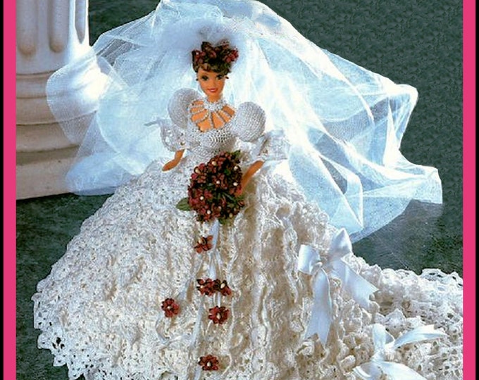 Barbie Majestic Bridal Crochet Pattern Fits Fashion Size Teen Dolls 11 inches tall (Tammy, Sindy, Francie) PDF C75