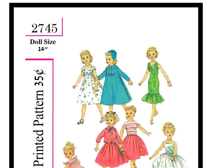 14 inch Glamour Fashion Doll Sewing Pattern in PDF