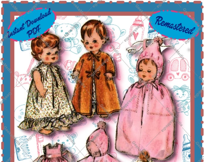 McCalls 6993 8 to 10 inch Baby Dolls Sewing Patterns Restored (Ginny, Pebbles, Babykin, Madam Alexander, Buttercup & More ) PDF