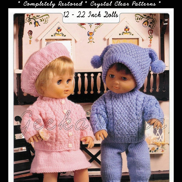 Knit Patterns for 12 to 22 Inch Dolls and Premature Babies in HD PDF