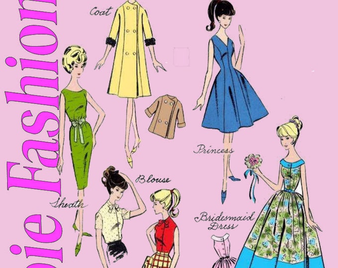 Barbie PDF Sewing Patterns Fits Fashion Size Teen Dolls 11 inches tall (Tammy, Sindy, Francie, Babette, Wendy, Babs, Cher)