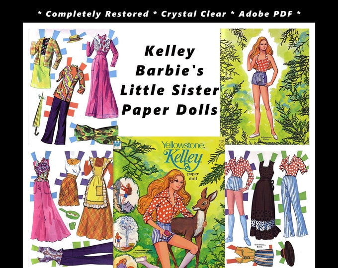 Barbie Paper Dolls Print and Play Paper Doll Book from 1963, Kelley Toy Dolls Playset in HD PDF