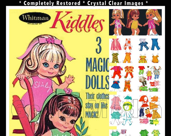 Barbie Skediddle Kiddles Print and Play Paper Doll Book  from 1960, Toy Dolls Playset in HD PDF