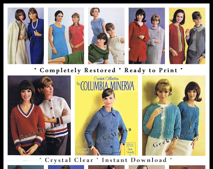 Crochet Sweaters and Suits Patterns in PDF