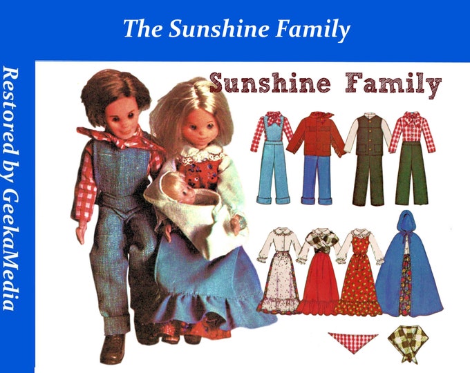 Sunshine Family Sewing Patterns For Fashion Teen Dolls 9" & 11" tall (Barbie, Tammy, Sindy, Babs, Cher) McCalls 4716 PDF