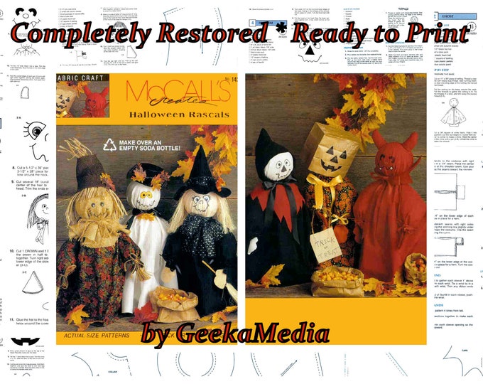 Halloween Dolls and Decor Sewing Pattern in HD PDF