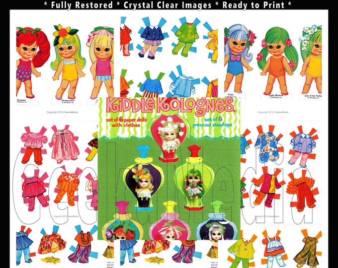 Barbie Little Kiddles Paper Dolls and Play Paper Doll Book, Toy Dolls Playset in HD PDF
