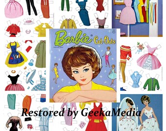 vintage barbie paper dolls