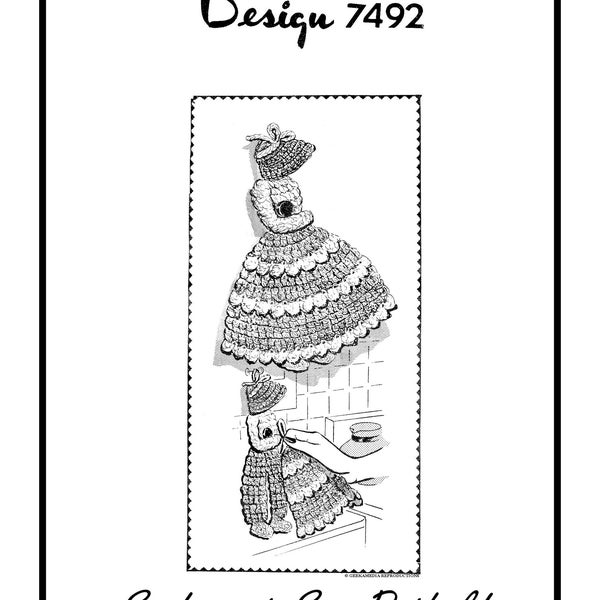 Patron de manique et de napperon au crochet Sunbonnet Sue en PDF HD