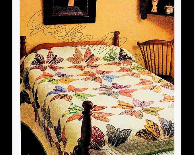 Cozy Butterfly Bed Quilt Sewing Pattern Book in HD PDF