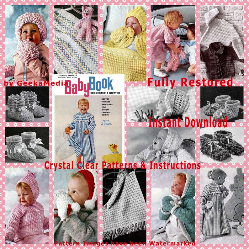 Knitting and Crochet Pattern Book for Babies Toddlers and Etsy