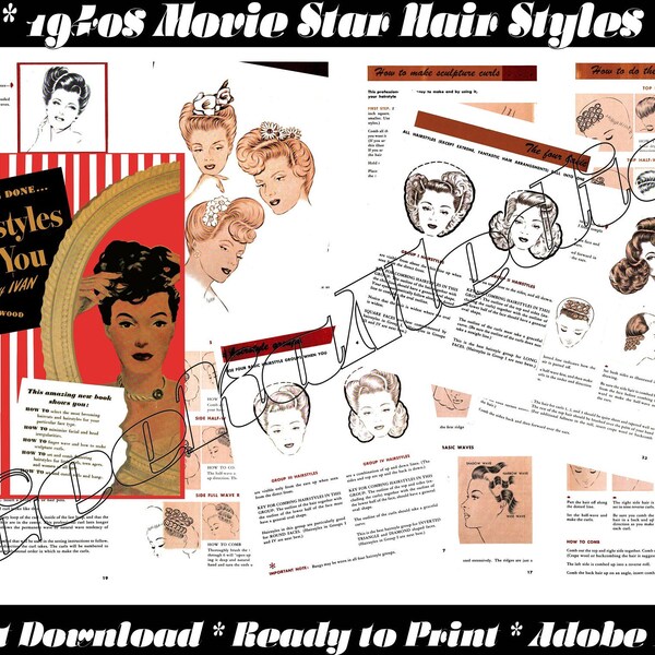 1940's Movie Star Hair Styles and How to Do them by Ivan (Use for Barbie and Fashion Teen Dolls) in PDF