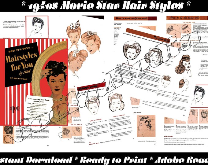 1940's Movie Star Hair Styles and How to Do them by Ivan (Use for Barbie and Fashion Teen Dolls) in PDF