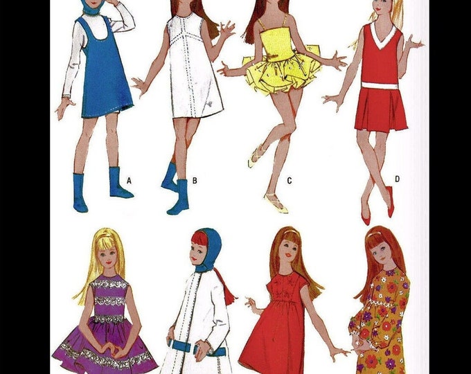 McCalls 8357/628 9 inch Fashion Teen Doll Sewing Patterns for (Skipper, Penny Bright, Pepper, Betsy McCall, Ginny, Muffie, Ginger Dolls) PDF