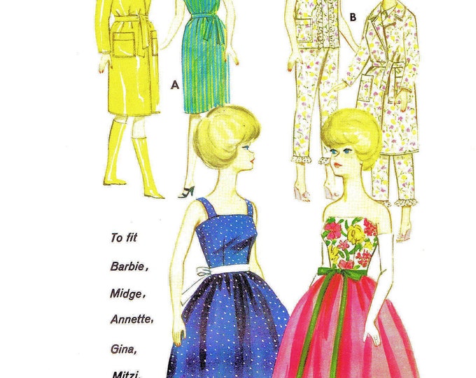 Butterick 3385 11 inch Fashion Teen Doll Sewing Patterns For (Tammy, Barbie, Sindy, Francie, Babette, Wendy, Babs, Cher) PDF