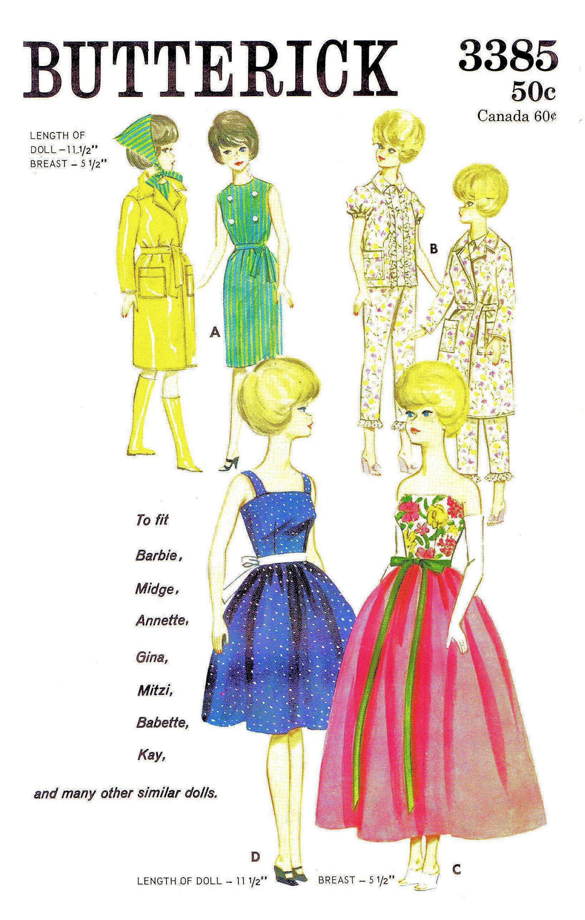 Barbie PDF Sewing Patterns Fits Fashion Size Teen Dolls 11 