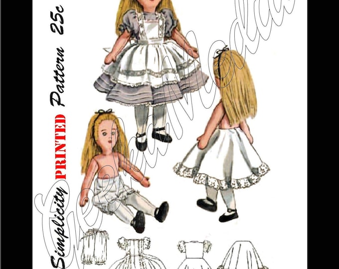 Alice of Adventures in Wonderland 18 inch Doll Sewing Pattern in Simplicity 2240 PDF