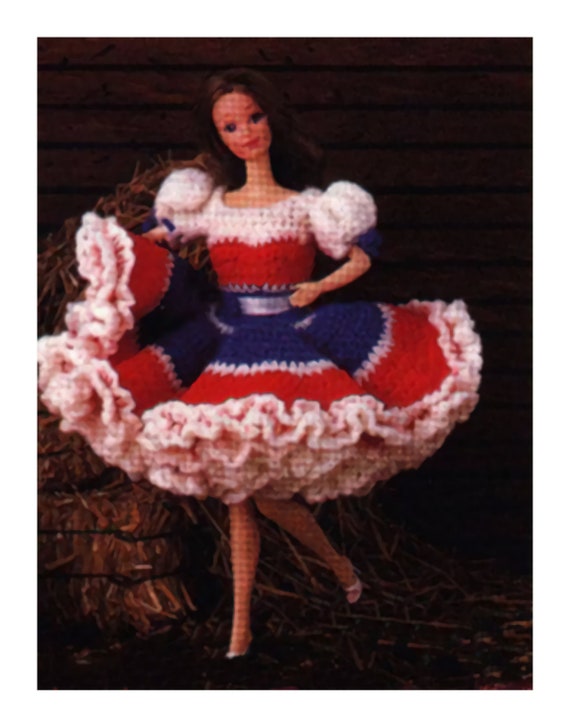 Barbie PDF Square Dance Dress Crochet Pattern Fits Fashion Etsy