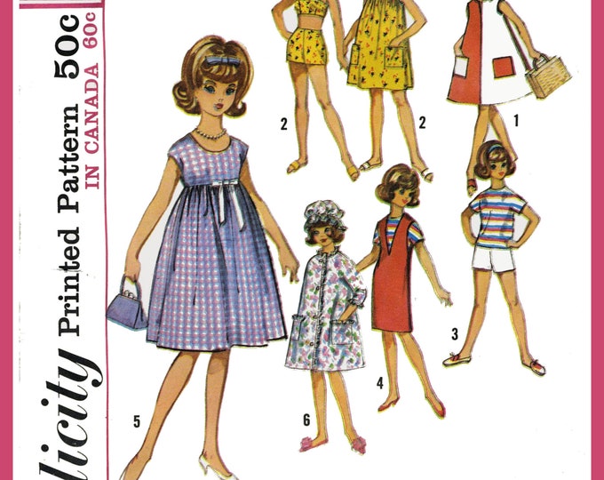 Tammy PDF Sewing Patterns Fits Fashion Size Teen Dolls 12 inches tall (TBarbie, Sindy, Francie, Babette, Wendy, Babs, Cher)