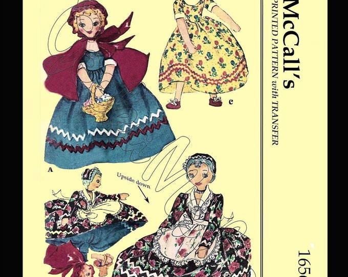 McCalls 1556 Little Red Riding Hood and Grandma 15 inch Doll Sewing Pattern in PDF