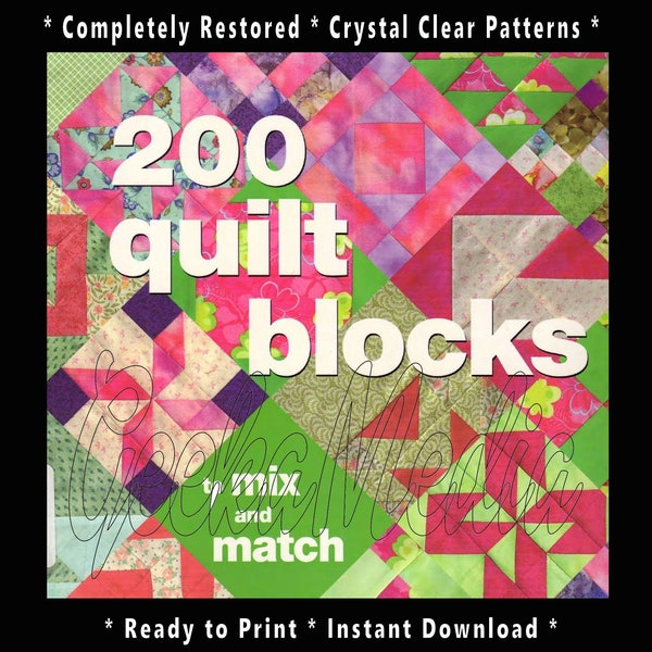 200 Mix and Match Quilt Sewing Blocks in PDF