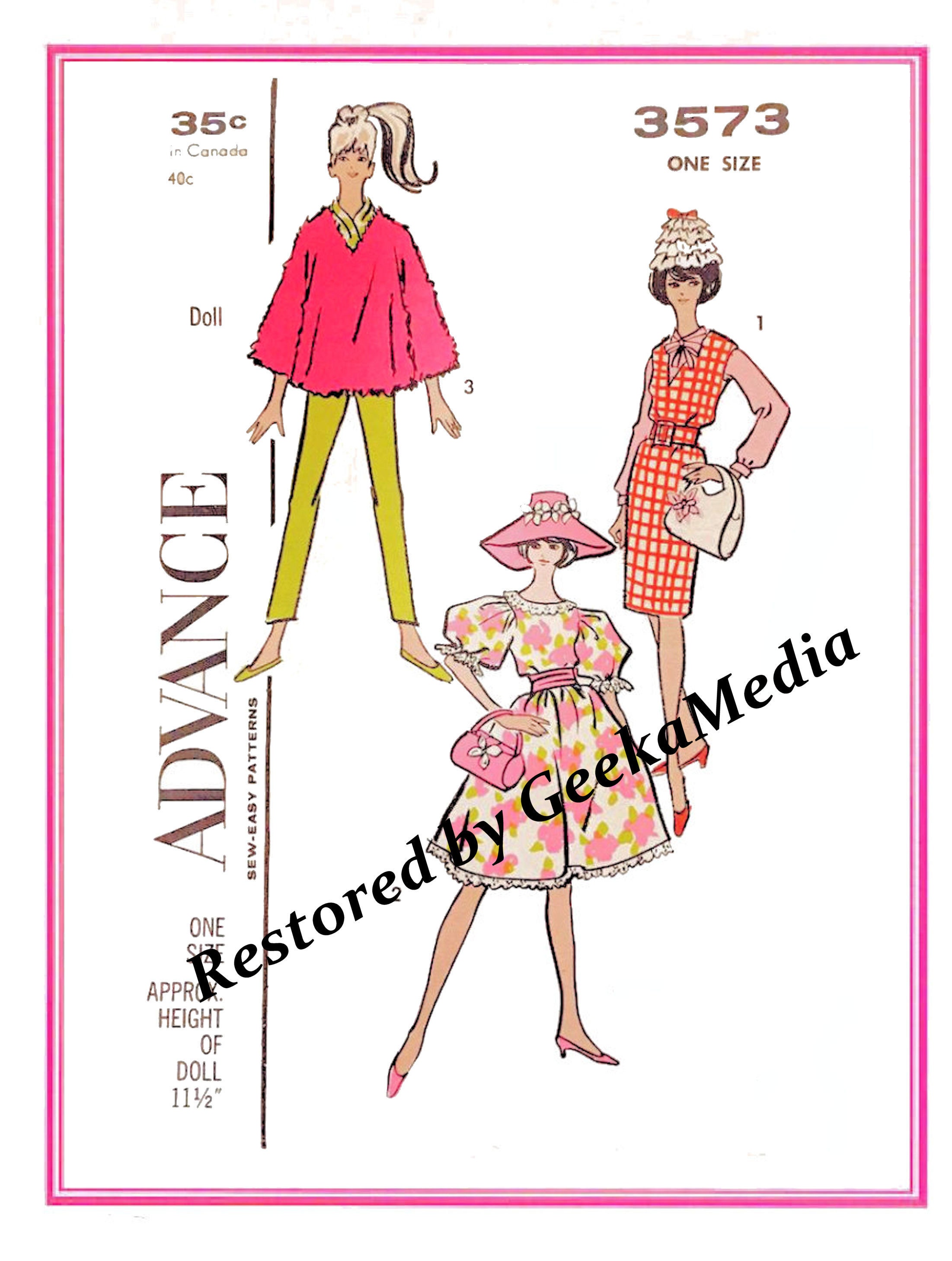 Barbie Doll Clothes Pattern Advance 9939 Vintage Barbie Clothes PDF Instant  Download 