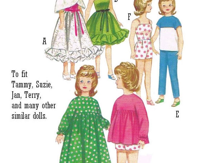 Tammy PDF Sewing Patterns Fits Fashion Size Teen Dolls 12 inches tall (Barbie, Sindy, Francie, Babette, Wendy, Babs, Cher) 3351