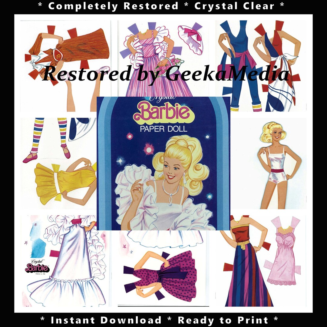 Barbie Paper Dolls Print and Play Paper Doll Book, Toy Dolls Playset in HD PDF - Etsy