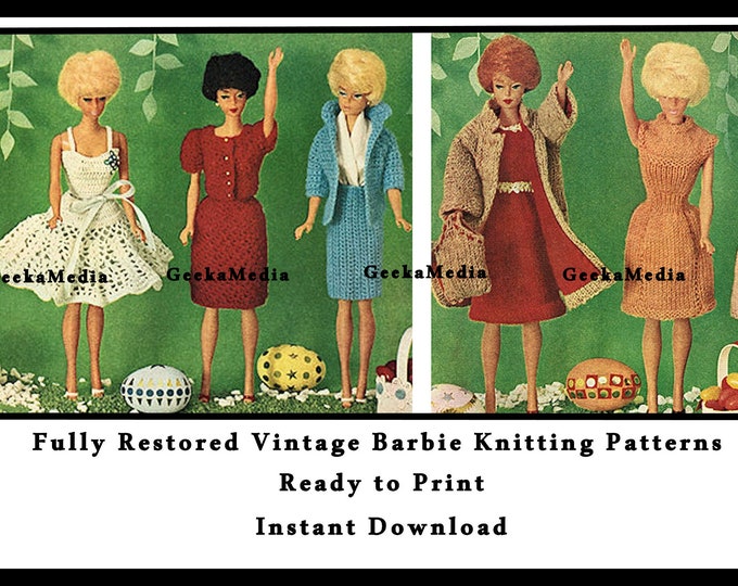 Barbie 11 inch Fashion Teen Doll Crochet and Knitting Patterns in PDF