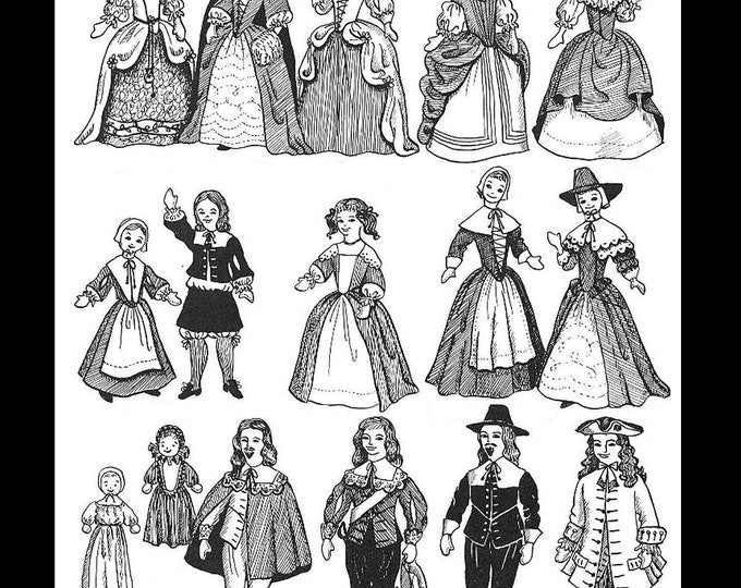 Barbie and Ken Fashion Teen Doll 16 Complete Renaissance Era Costumes Sewing Patterns in PDF