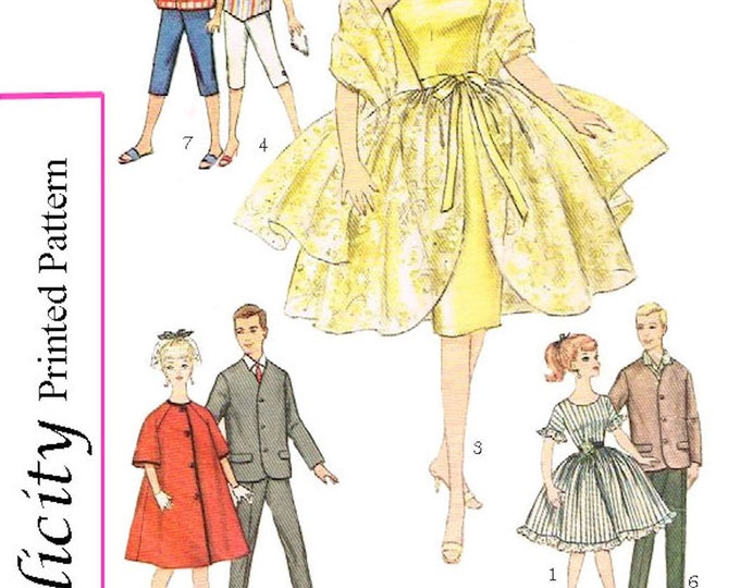 Simplicity 4422 11 & 12 inch Fashion Teen Doll Sewing Patterns For (Barbie and Ken, Tammy and Allan) PDF