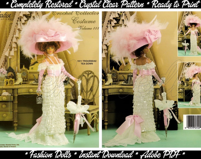 Barbie 11 inch Teen Doll Time for Tea Crochet Pattern in HD PDF