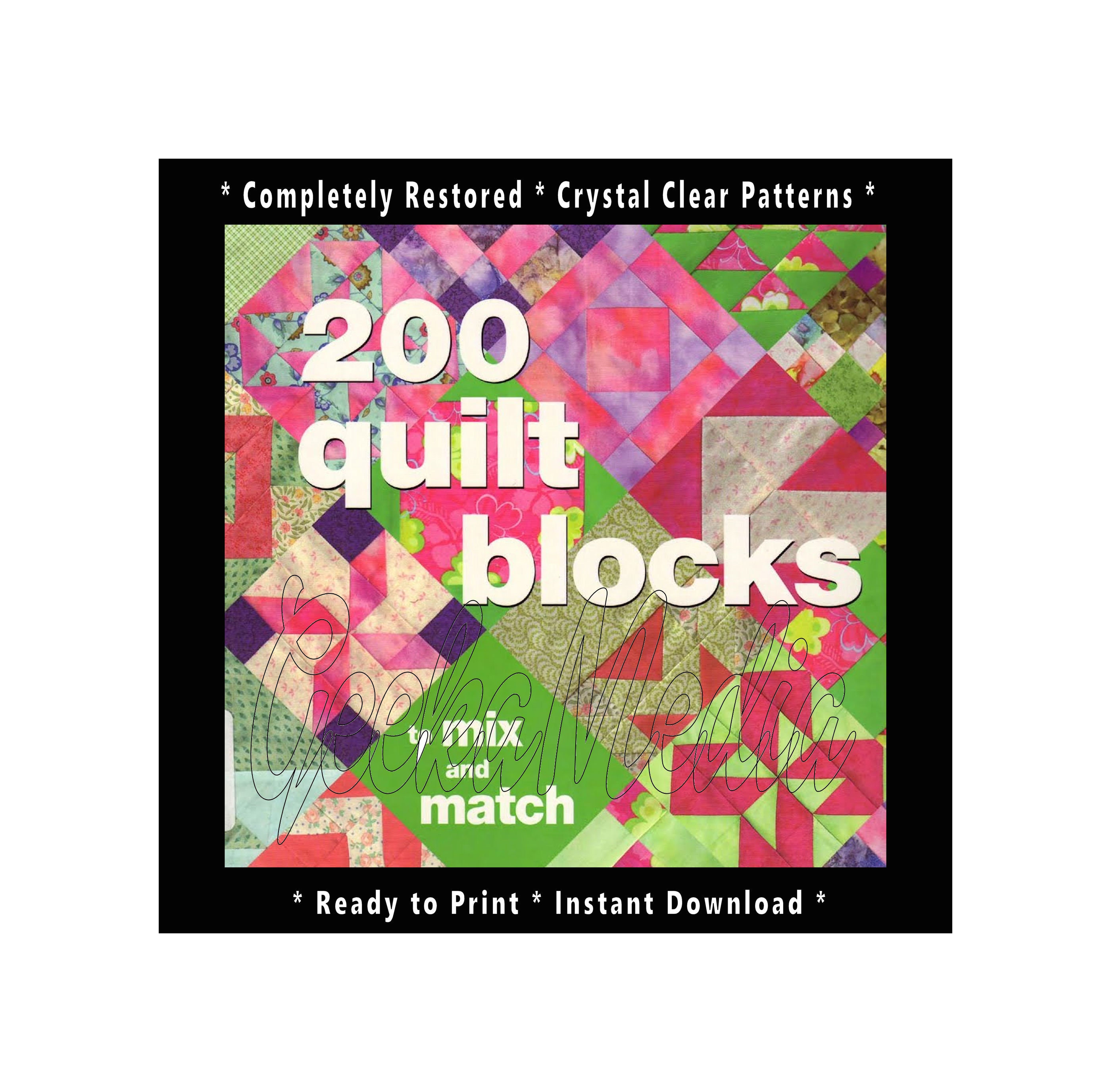 Modern Tumbling Blocks Cross Stitch Needlepoint Pattern PDF 