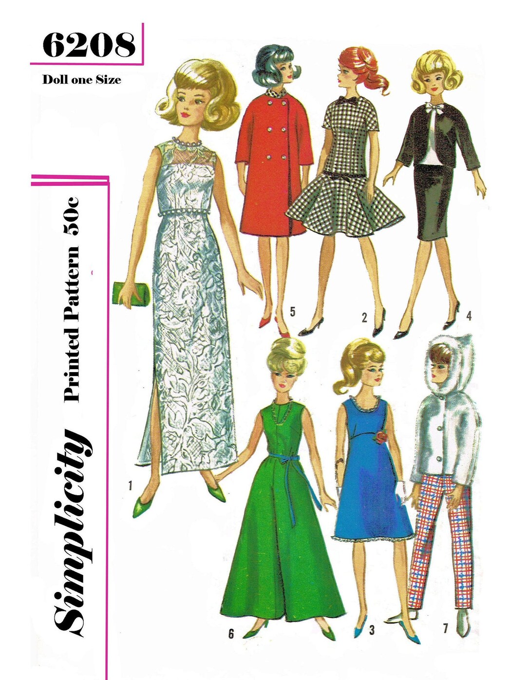 Barbie PDF Sewing Patterns Fits Fashion Size Teen Dolls 11 Inches Tall tammy, Sindy, Francie